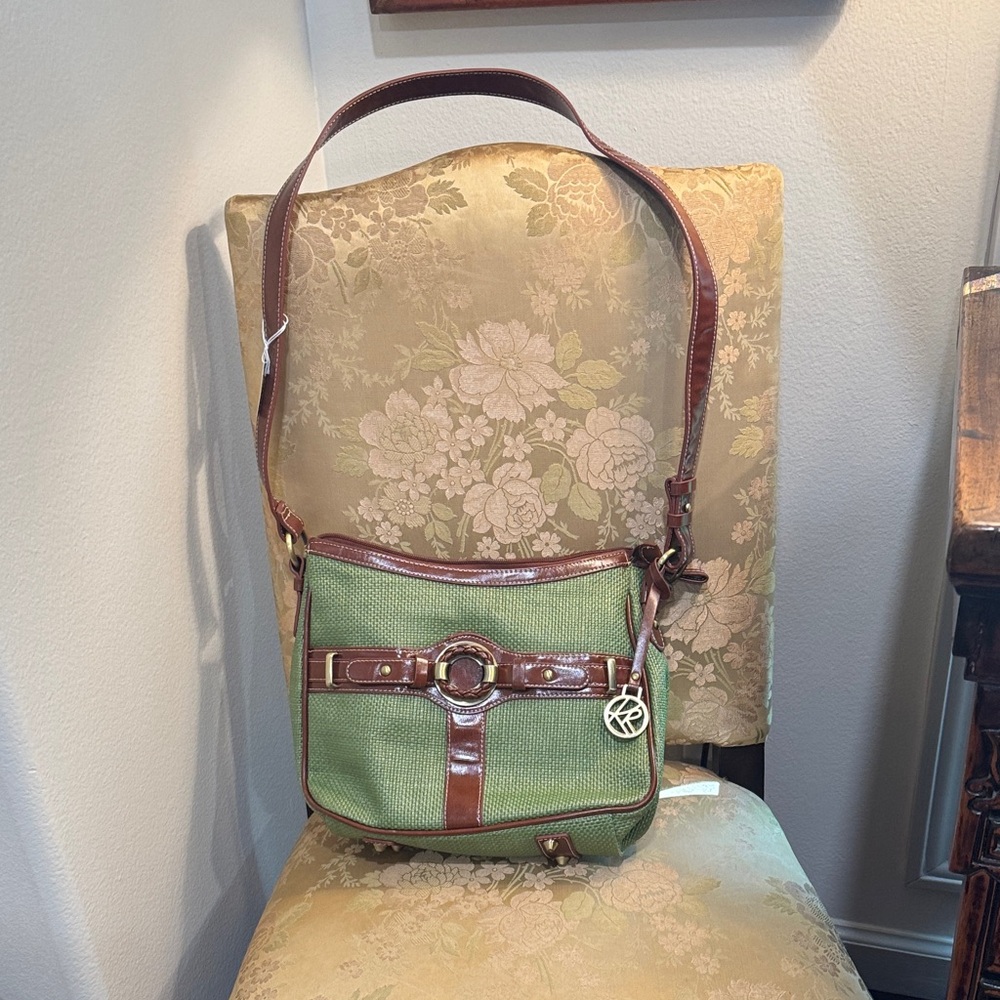 Kim Rogers Green and Brown Crossbody Bag